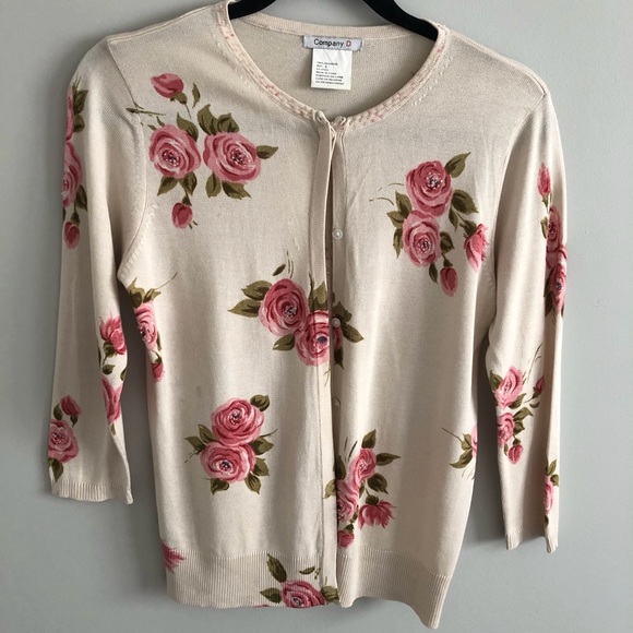 Company D Sweaters - Vintage floral cardigan, size S.